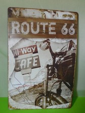 älteres Blechschild Hi-Way Cafe ROUTE 66 USA Reklameschild 20x30cm - sehr selten