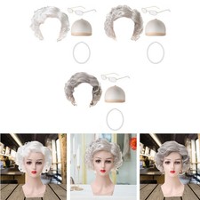 Halloween Oma Perücke Set