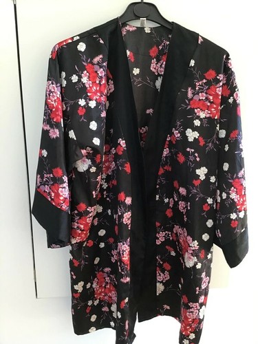 Kimono schwarz rot pink - kimono,