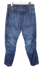 G-STAR 5620 3D Lockere Jeans Herren W33/L32 Whiskers Ausgebleichtes Denim Blau