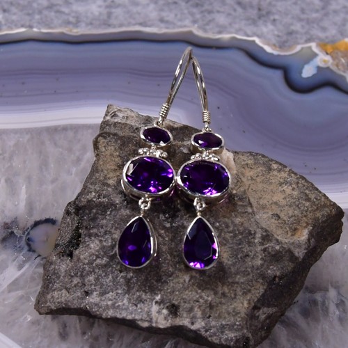 Amethyst ohrring 925er - amethyst,