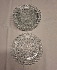 Glas Untersetzer in Kristalloptik 5 Stück Vintage 12cm