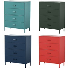 Kommode mit 4 Schubladen Schrank Aufbewahrungsschrank Metallschrank Glitzernd