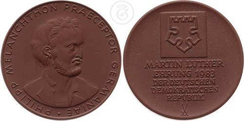 Porzellanmedaille 1983 ehrung - porzellanmedaille,