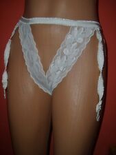 Sexy Spitzen Strapshöschen Spitzenhöschen 4 Strapse weiß ungetragen (A48)