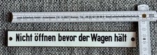 Eisenbahnwaggon-Schild "Nicht oeffnen bevor der Wagen haelt" DB Originalschild