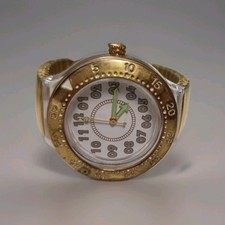 Digi-Tech 2-1954FS Armbanduhr Uhr Goldfarbenes dehnbares Band 