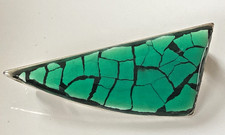 Brosche Jugendstil - "EIERSCHALEN" grün