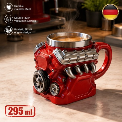 Robuster edelstahlbecher v8 - 3d,