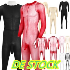 DE~Herren Transparente Bodystockings mit Penishülle Ganzkörper Body Catsuit