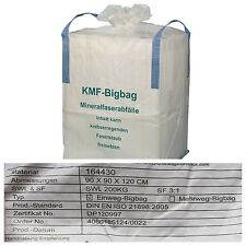 KMF Big Bag Mineralwolle 90x90x120cm 200 kg Sack Glaswolle Faserstaub 