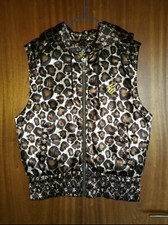 Rocawear Steppweste Winterweste Weste Hoodie Leopard Monogram Braun Gold XL