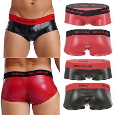 Herren Sexy Leder Shorts Hosen
