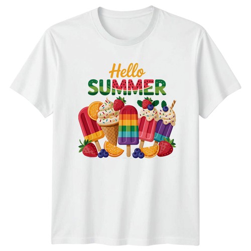 Hello summer damen shirt eis - t-shirt,