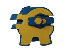 3D Kunstwerk abstrakte Holz Skulptur von Ursula Stock v.  1969 signiert