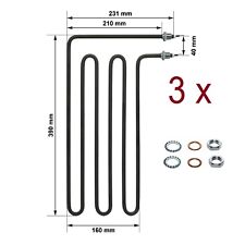 3 x Sauna Heizstab für Weka Karibu Saunaofen 3 000 Watt Classic SHG, Deluxe