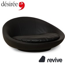Désirée Lacoon Leder Zweisitzer Schwarz Sofa Couch