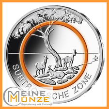 5 Euro Münze SUBTROPISCHE ZONE A D F G J Satz Set Deutschland 2018 aus Rolle