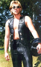 Leder weste bikerkutte - weste,
