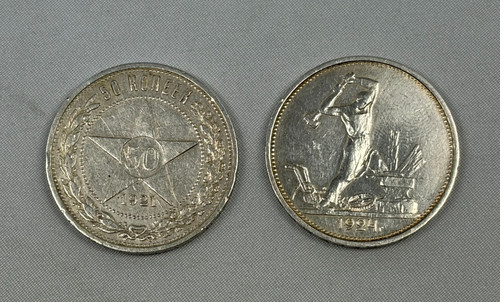 Russland udssr 2x silber - russland,