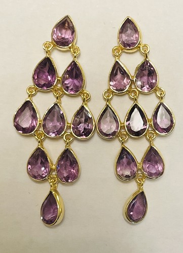 18k amethyst ohrhänger - 18k, yg