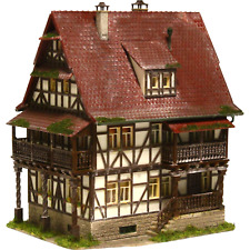 Diorama H0/1:87 Vollmer Kleinstadt Stadthaus Fachwerk Altstadt begrünt#patiniert