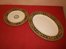 Rosenthal Versace IKARUS Gold Ivy Servierplatte 40 cm  + Speiseteller 27 cm Efeu