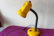 70er Jahre Schreibtischlampe gelb Schwanenhals Tischleuchte Vintage