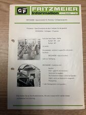 Fritzmeier Prospekt Verdeck für Hanomag Schlepper Perfekt 301, 401, Original 64