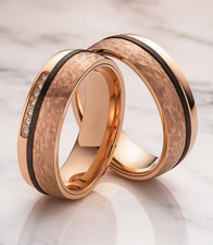 Paar Ringe Partnerringe Verlobungsringe Ehering Titan Carbon Gravur Trauring