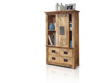 Massivholz Highboard Vitrine