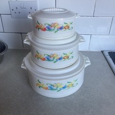 3 isolierte Tokyo Blumenmuster Behälter hält Lebensmittel warm versiegelte Deckel