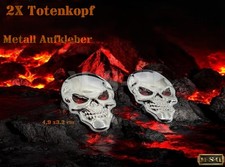 2X 3D Totenkopf Metall
