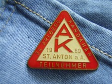 Anstecknadel Kandahar 34. Abfahrt 1969 Teilnehmer St.Anton a. Arlberg Österreich