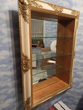 XXL Wandvitrine m. facettiertem Spiegel, Glasböden, Stuck, UNIKAT, Anfertigung 