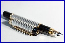 MAN 100 Godron 925 Sterling Silber WATERMAN Patronen Füller 18Kt M Gold Feder