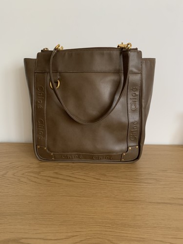 Sac cabas chloe cuir marron - cabas,