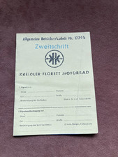 Betriebserlaubnis Kreidler Florett K54 1958 Original