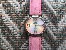 ENNIO SANTINI Uhr Armbanduhr rosa Armband Straußenleder Optik + Batterie NEU 