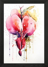 Blutendes Herz Blume gerahmtes