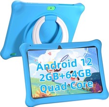 10,1" Kinder Tablet Android 12 2GB + 64GB WiFi Dual Kamera Lernen Geschenk