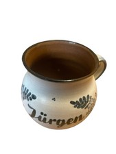 Tasse salzglasierter Keramik im Westerwälder Stil - Namenszug Jürgen