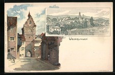Künstler-AK Karl Mutter: Überlingen / Bodensee, Ortsansicht mit Stadttor 