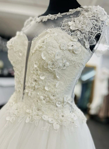 Brautkleid linie weiß - a-linie,