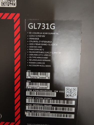 Asus rog strix gl731g - rog, 17,3"