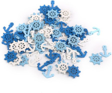 100 Stück Holz Anker Schiff-Lenkrad Steuerrad Schmuck Charm Anhänger Deko Holz-K