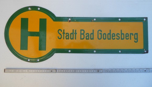 Altes emaille haltestelle - :,