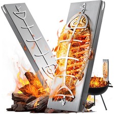 Flammlachsbrett Set Edelstahl