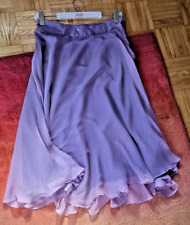 eleganter Chiffon Maxi Seiden Rock Gr. 42 flieder violett crincle reine Seide