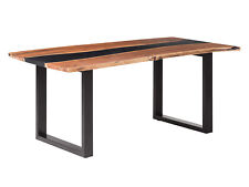 Esstisch Black River 140x90 Akazie Baumkante Epoxidharz Holztisch Küchentisch 